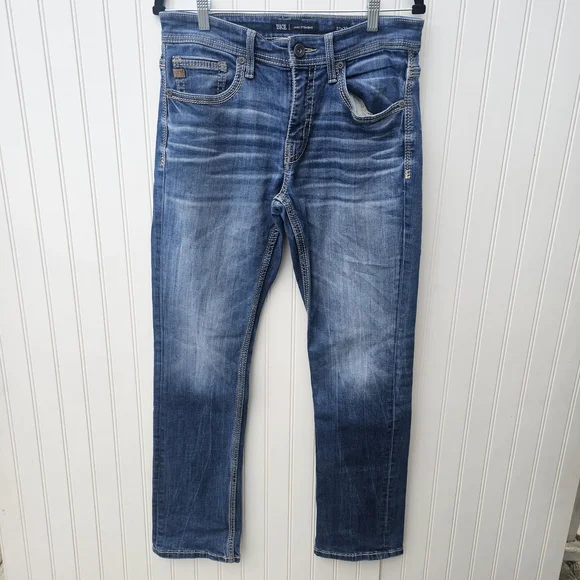 BKE Jake Straight Mens Blue Denim Jeans Size 31 X 32 - Picture 2 of 4